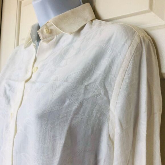 NWOT Como Sport Women’s Floral pattern Solid Cream Collared Long Sleeve Button D - Picture 16 of 16